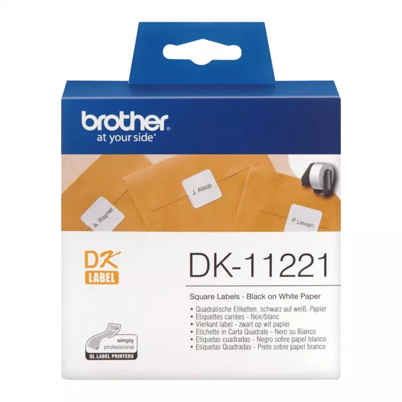 Popierinės kvadratinės etiketės Brother DK11221
