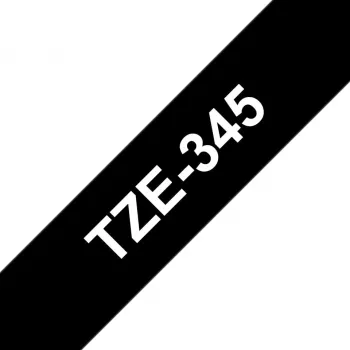 Laminuota juosta Brother TZe345 18 mm balta ant juodos
