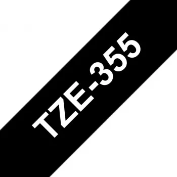 Juosta etiketėms Brother TZe355 24mm balta ant juodo