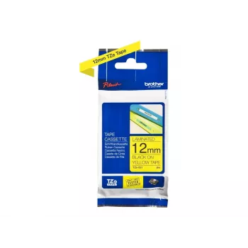 Juosta etikečių Brother TZe-631 (TZe) 12 mm x 8 m, juoda ant geltonos