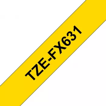 Juosta etikečių spausdinimui TZ Brother TZE-FX631, geltona, 1,2 cm x 8 m
