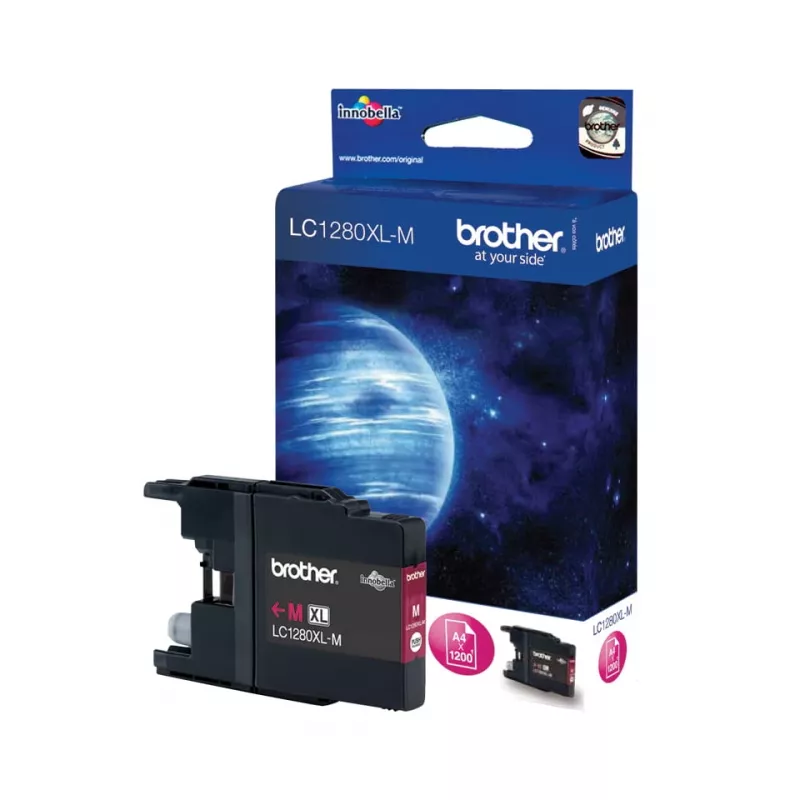 Kasetė rašalinė Brother LC1280XLM purpurinė (magenta) originali didelės talpos (XL)