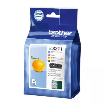 Originalus Brother LC3211VALDR kasečių rinkinys juoda, žydra, rausvai raudona, geltona