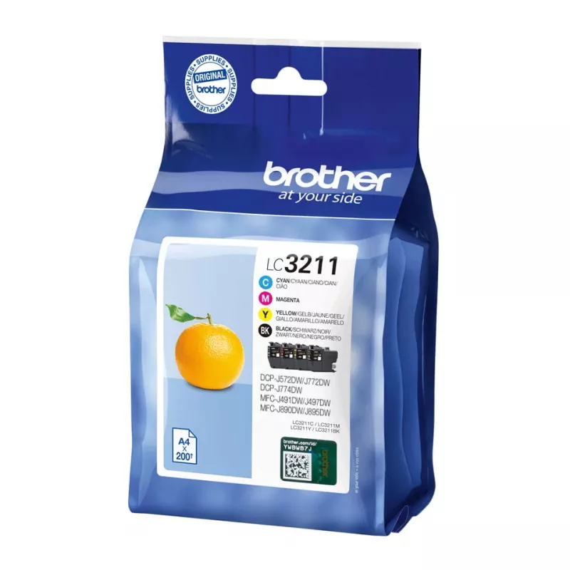 Originalus Brother LC3211VALDR kasečių rinkinys juoda, žydra, rausvai raudona, geltona