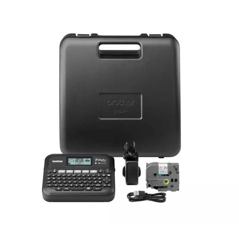 Etikečių spausdintuvas Brother PT-D460BTVP terminis perkėlimas 180×180 DPI 30 mm/s laidinis ir Bluetooth QWERTY TZe juosta