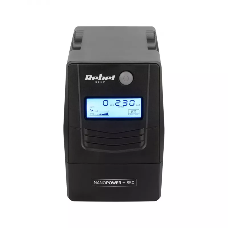 Rebel Nanopower Plus 850 UPS | Nepertraukiamo maitinimo šaltinis | Off-line | Sinusoida | 850VA | 480W | LCD | USB
