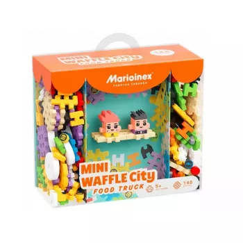 Konstrukcinis rinkinys Marioinex Blocks Waffle mini Food Truck 904244 spalvotas statybos rinkinys