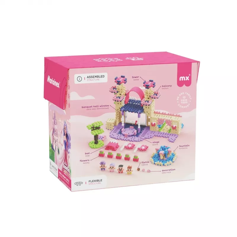 Konstrukcinis rinkinys Marioinex Waffle Mini Blocks Princess – 280 dalių, įvairiaspalvis, dėžutė, nuo 6 metų