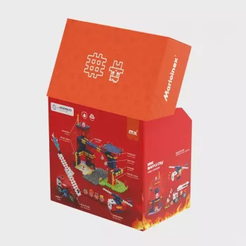 Konstrukcinis rinkinys Marioinex Waffle Blocks Gaisrinė 280 dalių, modelis 906279