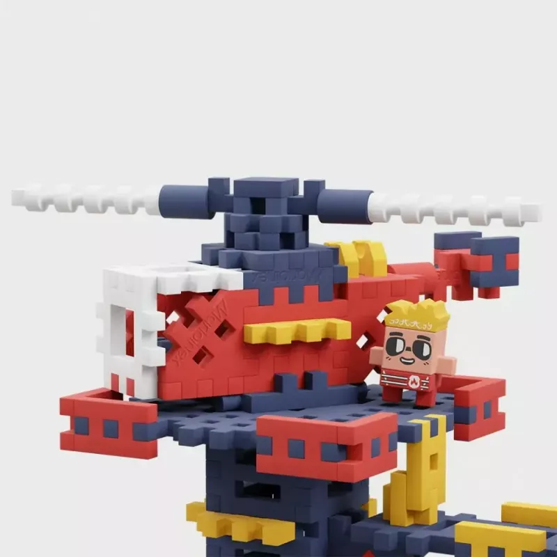 Konstrukcinis rinkinys Marioinex Waffle Blocks Gaisrinė 280 dalių, modelis 906279
