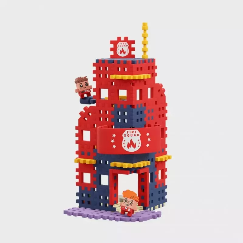 Konstrukcinis rinkinys Marioinex Waffle Blocks Gaisrinė 280 dalių, modelis 906279