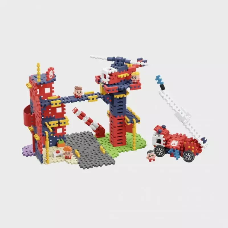 Konstrukcinis rinkinys Marioinex Waffle Blocks Gaisrinė 280 dalių, modelis 906279