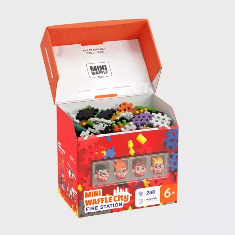 Konstrukcinis rinkinys Marioinex Waffle Blocks Gaisrinė 280 dalių, modelis 906279