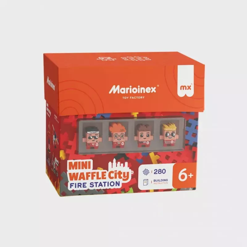 Konstrukcinis rinkinys Marioinex Waffle Blocks Gaisrinė 280 dalių, modelis 906279