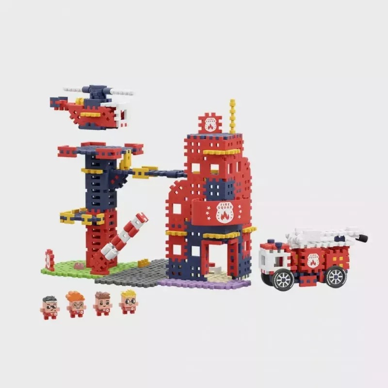Konstrukcinis rinkinys Marioinex Waffle Blocks Gaisrinė 280 dalių, modelis 906279