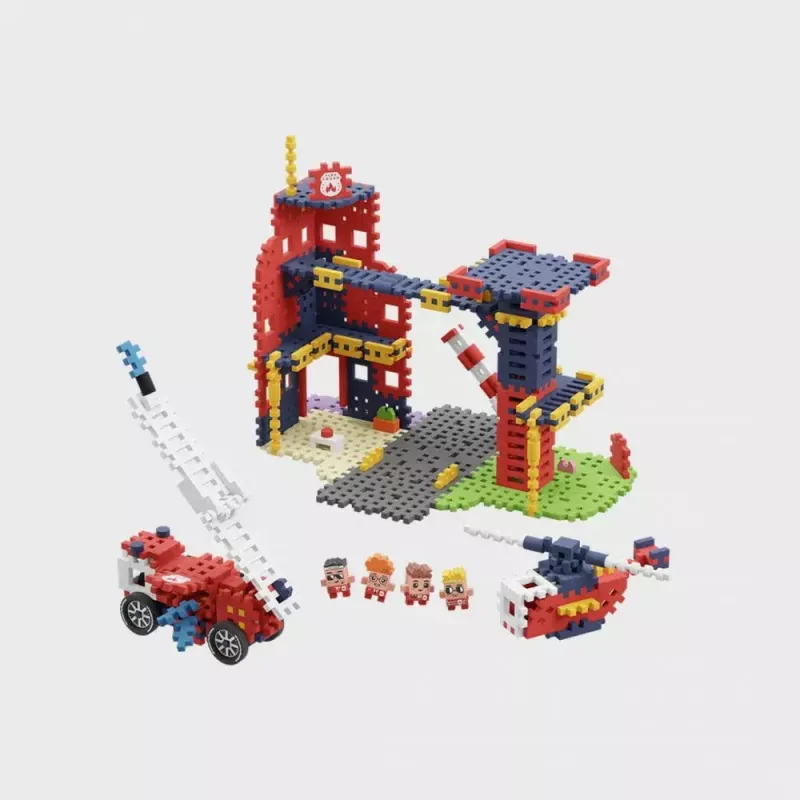 Konstrukcinis rinkinys Marioinex Waffle Blocks Gaisrinė 280 dalių, modelis 906279