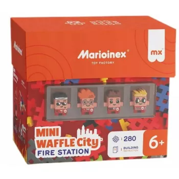 Konstrukcinis rinkinys Marioinex Waffle Blocks Gaisrinė 280 dalių, modelis 906279