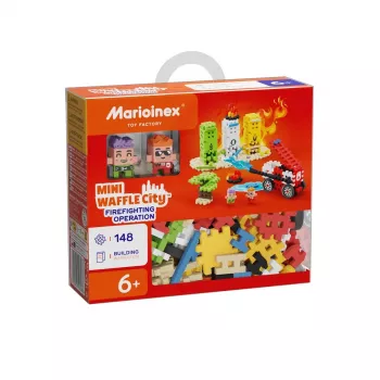 Konstrukcinis rinkinys Marioinex Waffle mini gaisrinės operacija, 148 dalių, įvairiaspalvis, nuo 6 metų