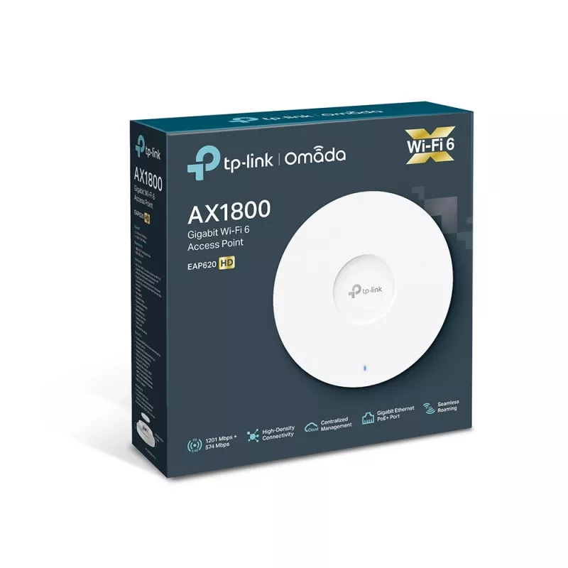 Belaidis prieigos taškas TP-Link Omada EAP620HD, 1800 Mbps, WiFi 6, 1x Gigabit Ethernet
