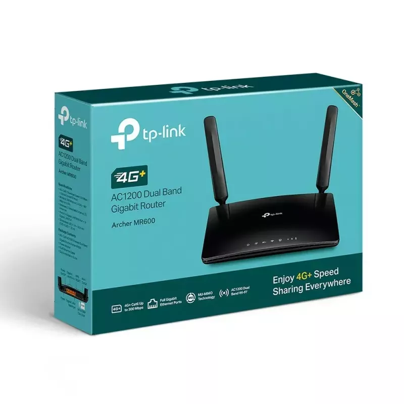 TP-LINK Archer MR600 4G+ LTE maršrutizatorius, Cat6, AC1200, dviejų juostų, Gigabit