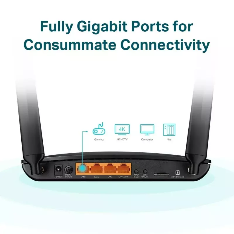 TP-LINK Archer MR600 4G+ LTE maršrutizatorius, Cat6, AC1200, dviejų juostų, Gigabit