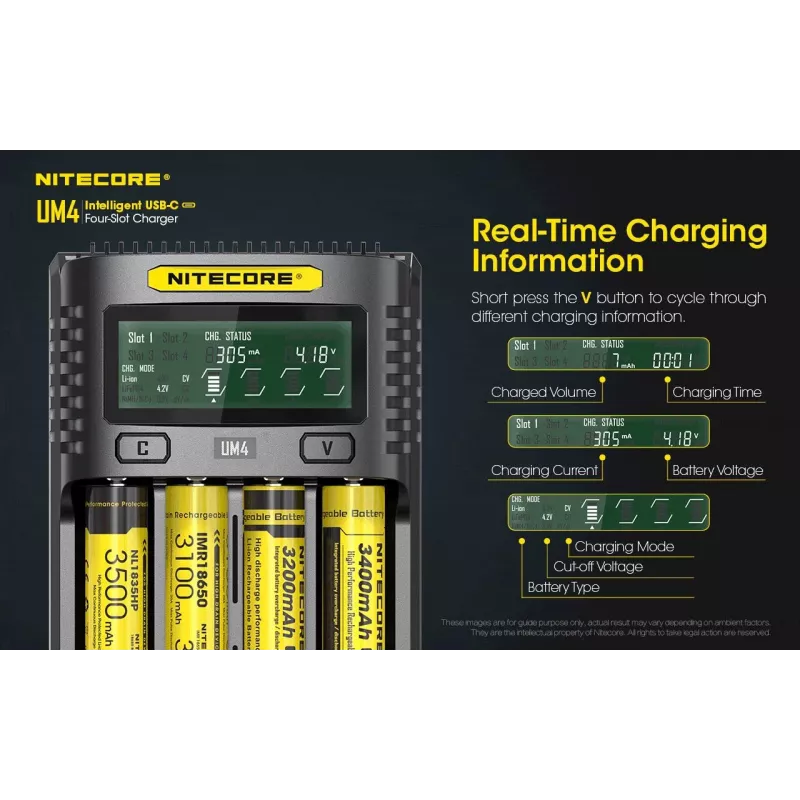 Nitecore UM4 kroviklis buitinėms baterijoms