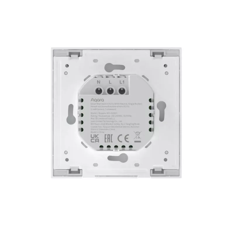 Aqara Smart Wall Switch H1 EU, vienas jungiklio klavišas, su nuliniu laidu, WS-EUK03