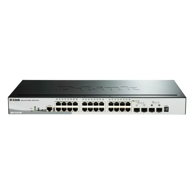 D-Link DGS-1510-28P valdomas PoE+ jungiklis su 24 GE PoE ir 4 SFP prievadais