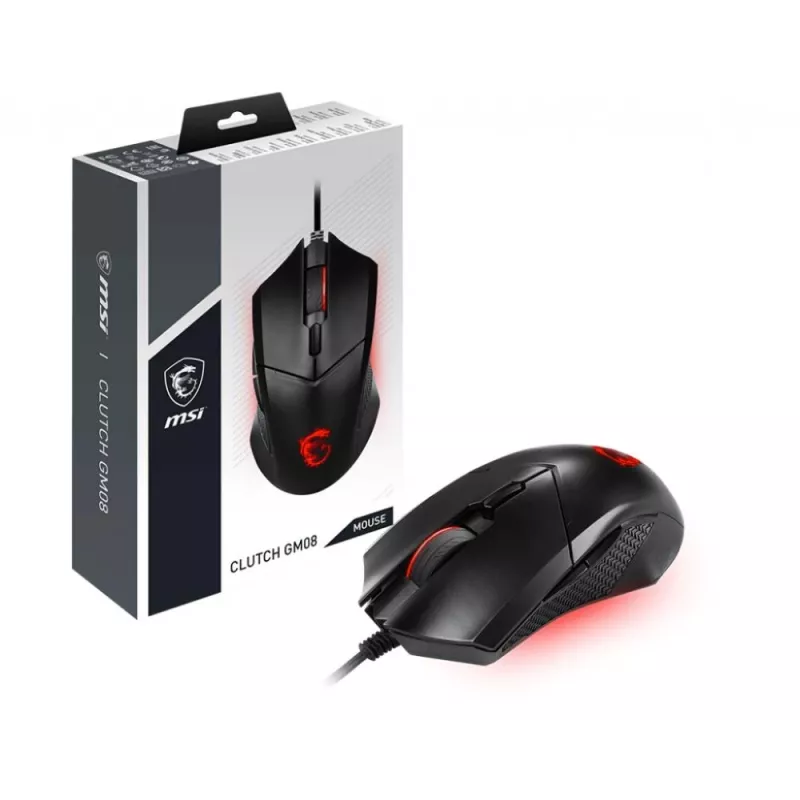 MSI Clutch GM08 žaidimų pelė, USB 2.0, juoda