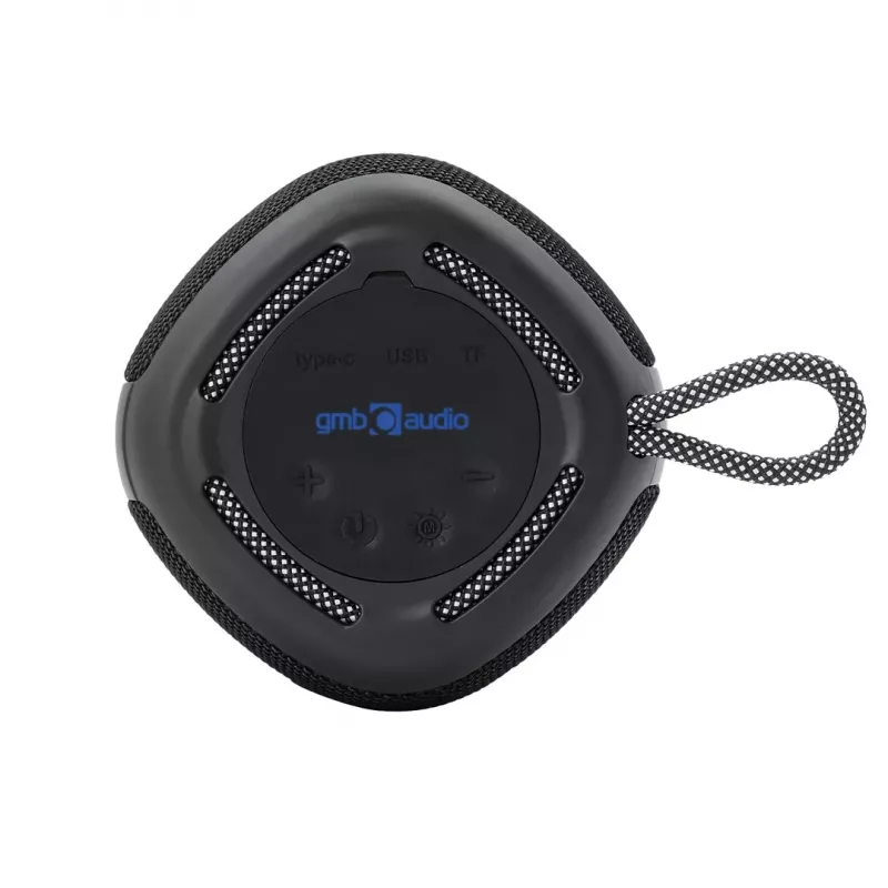 Nešiojamas garsiakalbis Gembird SPK-BT-LED-03-BK Juodas
