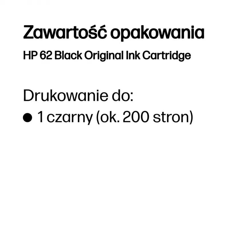 Originali HP 62 juoda kasetė