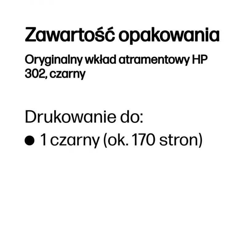 HP 302 Original juoda rašalo kasetė