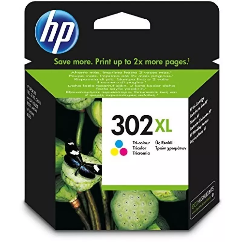 HP 302XL Original didelės talpos trispalvė kasetė