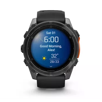 Garmin Fenix 8 3.56 cm (1.4 colio) AMOLED 51 mm skaitmeninis 454 x 454 pikselių jutiklinis ekranas Titanas Wi-Fi GPS (palydovas)