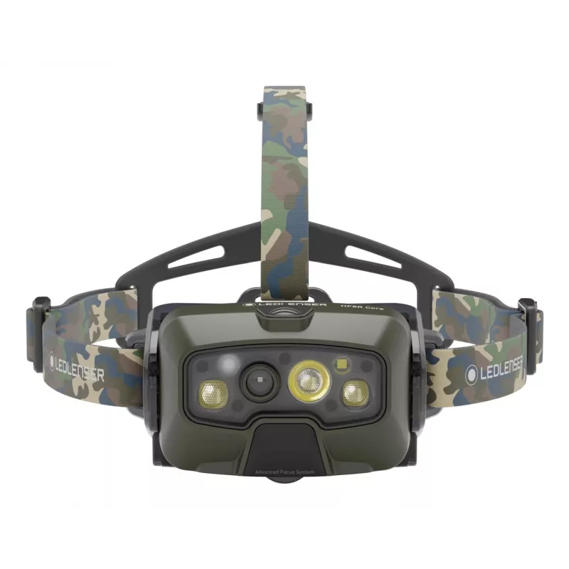 Ledlenser HF8R Core RGB Camouflage – priekinė LED lempa, žalia