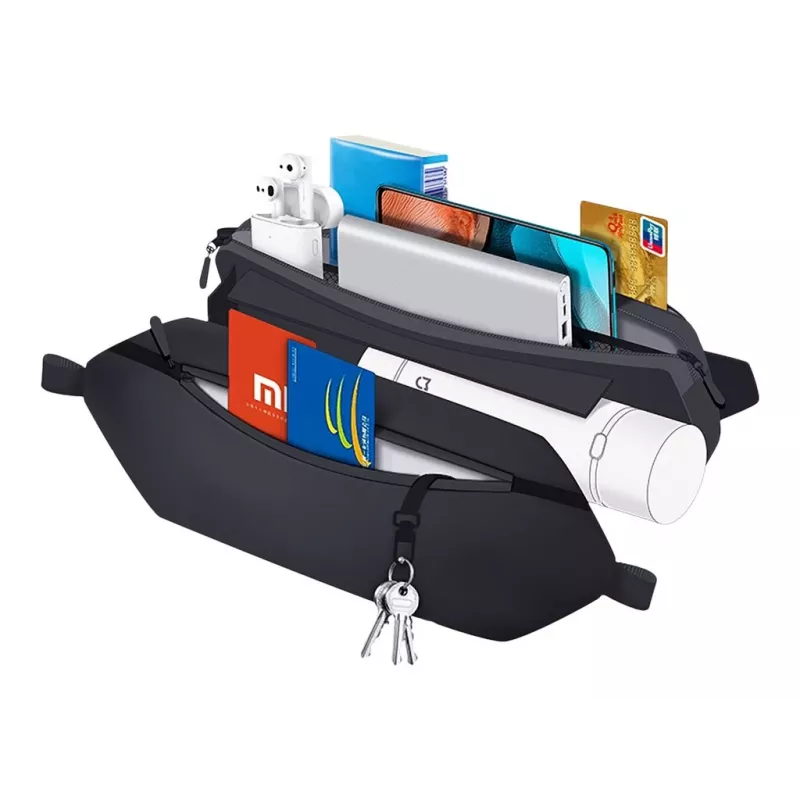 Juosmeninė kuprinė Xiaomi Sports Fanny Pack Fabric Leatherette Black 2,25L Unisex