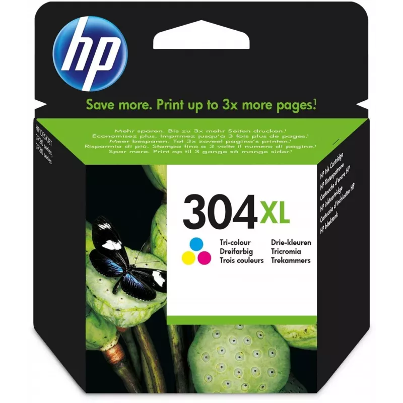 HP 304XL Tri-color Original kasetė su rašalu