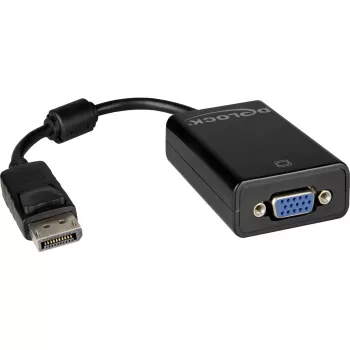 DeLOCK 61848 vaizdo kabelio adapteris 0,125 m VGA (D-Sub) DisplayPort juodas