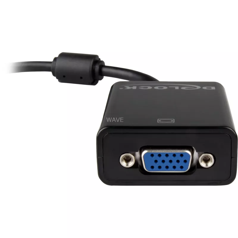 DeLOCK 61848 vaizdo kabelio adapteris 0,125 m VGA (D-Sub) DisplayPort juodas