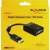 DeLOCK 61848 vaizdo kabelio adapteris 0,125 m VGA (D-Sub) DisplayPort juodas