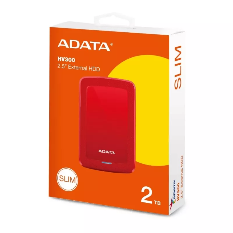 ADATA DashDrive HV300 2TB 2,5 inch USB 3.1 raudonas išorinis kietasis diskas