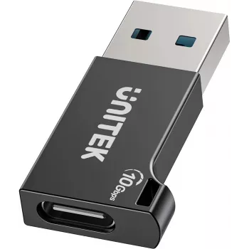 Unitek USB-C į USB-A adapteris A1049ABK01 — juodas, USB-C (motina) į USB-A (tėvas) kompaktiškas adapteris