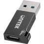 Unitek USB-C į USB-A adapteris A1049ABK01 — juodas, USB-C (motina) į USB-A (tėvas) kompaktiškas adapteris
