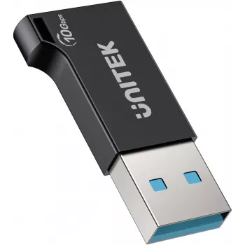 Unitek USB-C į USB-A adapteris A1049ABK01 — juodas, USB-C (motina) į USB-A (tėvas) kompaktiškas adapteris