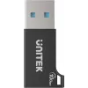 Unitek USB-C į USB-A adapteris A1049ABK01 — juodas, USB-C (motina) į USB-A (tėvas) kompaktiškas adapteris
