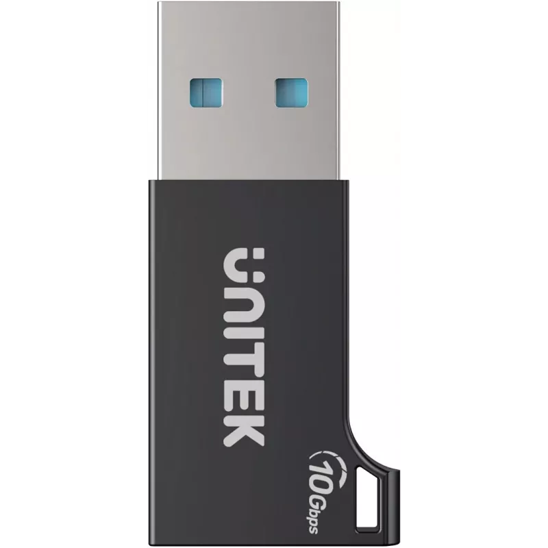Unitek USB-C į USB-A adapteris A1049ABK01 — juodas, USB-C (motina) į USB-A (tėvas) kompaktiškas adapteris