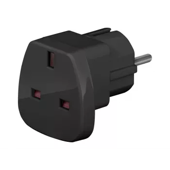 Wentronic Goobay kelioninis adapteris, juodas – UK kištukas į F tipo lizdą (CEE 7/7) (94271)