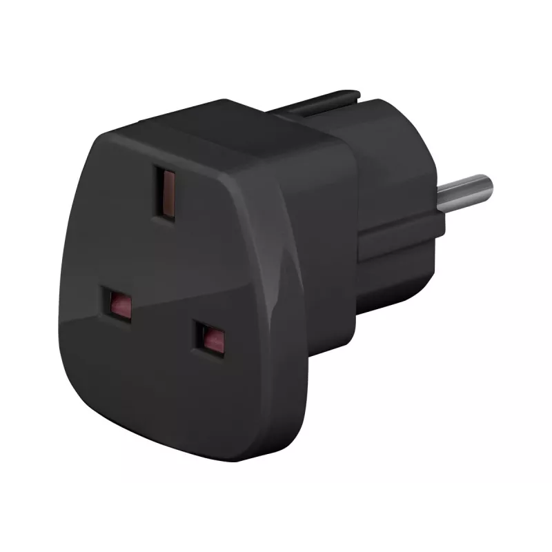 Wentronic Goobay kelioninis adapteris, juodas – UK kištukas į F tipo lizdą (CEE 7/7) (94271)