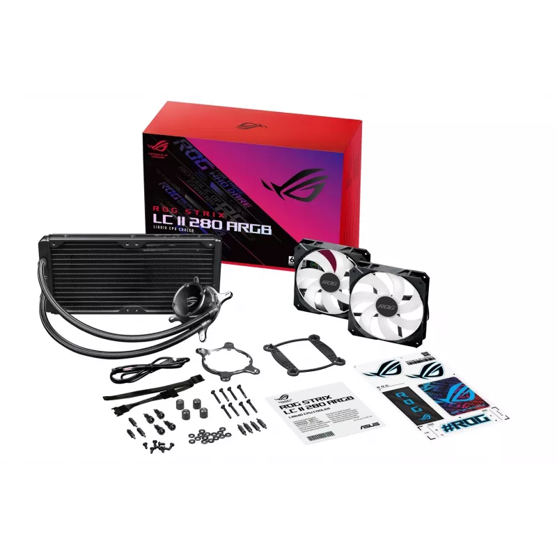 ASUS ROG STRIX LC II 280 ARGB procesoriaus skysčio aušintuvas 14 cm juodas