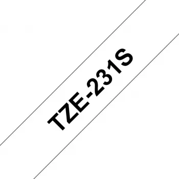 Brother TZe231S - Laminiertes Band - Schwarz auf Weiß - Rolle (1,2 cm x 4 m) 1 Rolle(n) - für P-Touch PT-1010, 1080, 1090, 1230, 1280, 1290, 2100, 243